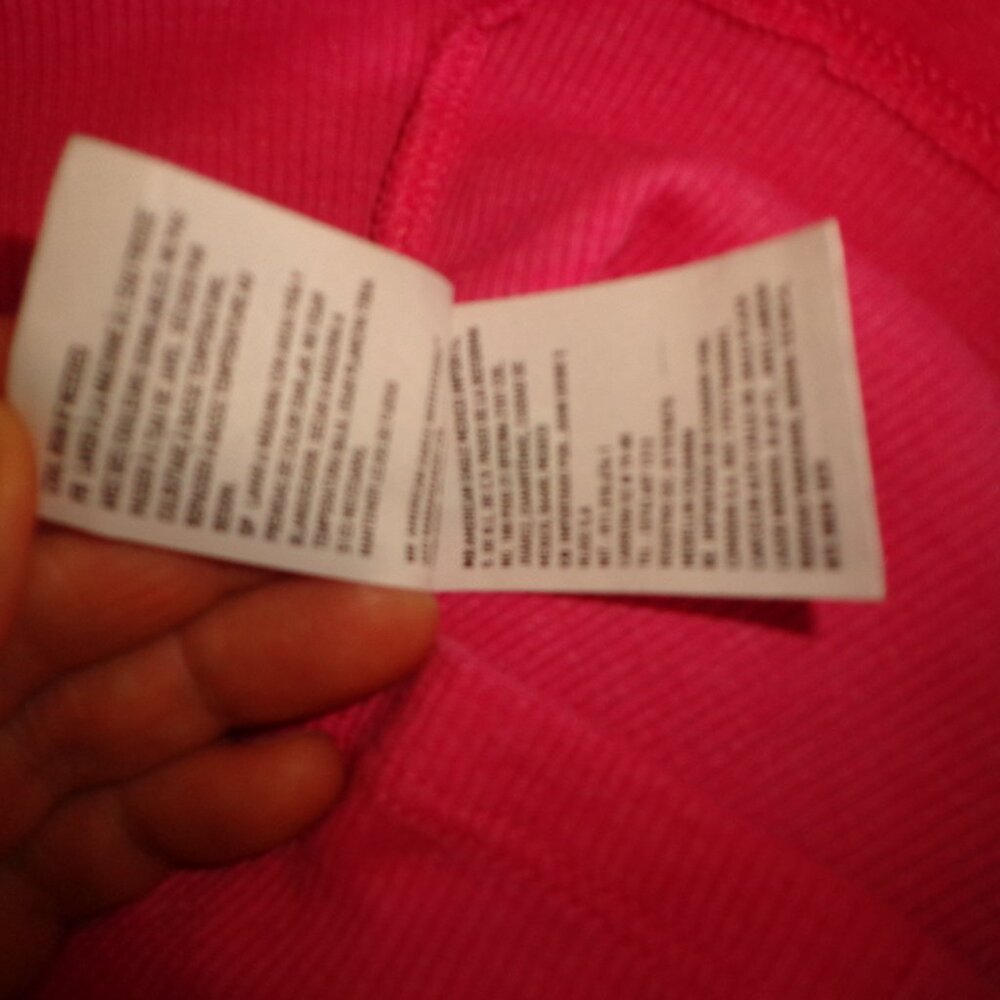 NWOT American Eagle Cropped Ribbed Top XS/TP Long Sleeves Mock Neck Hot Pink - Picture 9 of 11